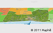 Satellite Panoramic Map of Abidjan, political shades outside