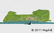 Satellite Panoramic Map of Abidjan, single color outside
