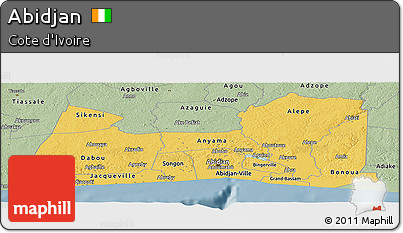 Savanna Style Panoramic Map of Abidjan