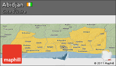 Savanna Style Panoramic Map of Abidjan