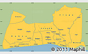 Savanna Style Simple Map of Abidjan, single color outside
