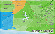 Political Shades Panoramic Map of Aboisso