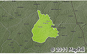Physical 3D Map of Yakasse-Attobrou, darken, semi-desaturated