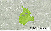 Physical 3D Map of Yakasse-Attobrou, lighten, semi-desaturated