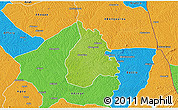 Physical 3D Map of Yakasse-Attobrou, political outside