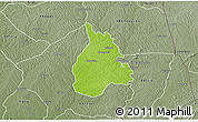 Physical 3D Map of Yakasse-Attobrou, semi-desaturated