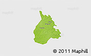 Physical 3D Map of Yakasse-Attobrou, single color outside