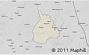 Shaded Relief 3D Map of Yakasse-Attobrou, desaturated