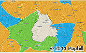 Shaded Relief 3D Map of Yakasse-Attobrou, political outside