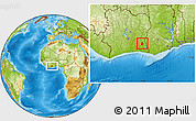 Physical Location Map of Yakasse-Attobrou
