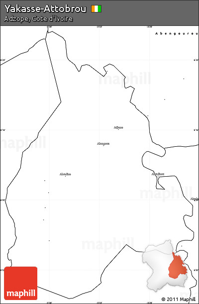 Blank Simple Map of Yakasse-Attobrou