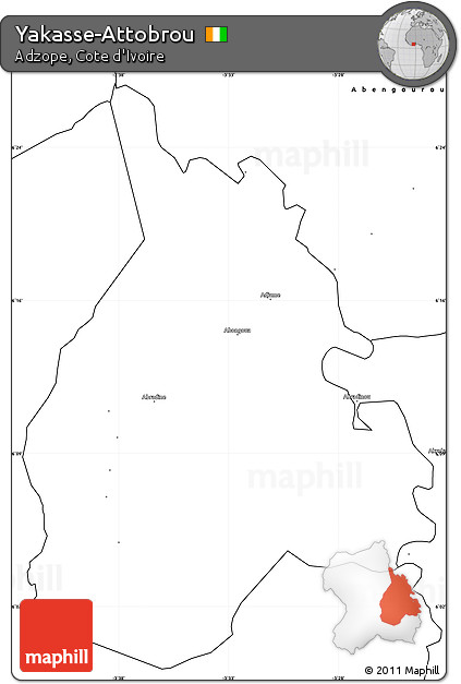 Blank Simple Map of Yakasse-Attobrou