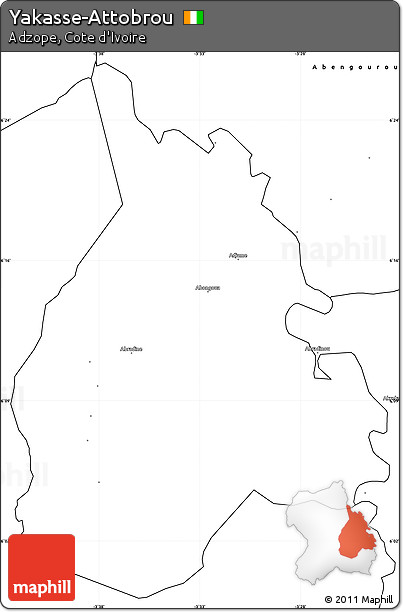 Blank Simple Map of Yakasse-Attobrou