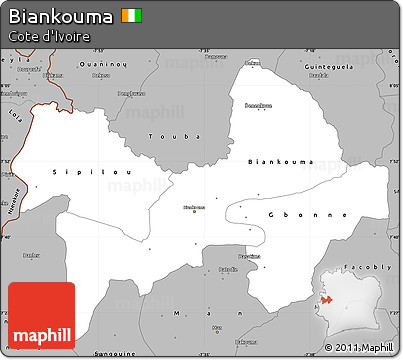 Gray Simple Map of Biankouma