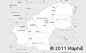 Silver Style Simple Map of Bongouanou