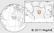 Blank Location Map of Botro, highlighted parent region