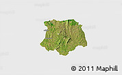Satellite 3D Map of Brobo, single color outside