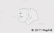 Silver Style 3D Map of Brobo, single color outside