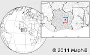 Blank Location Map of Brobo, highlighted country