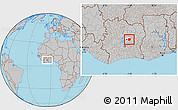 Gray Location Map of Brobo, highlighted parent region