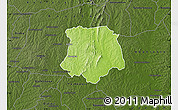 Physical Map of Brobo, darken