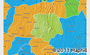 Physical Map of Brobo, political outside