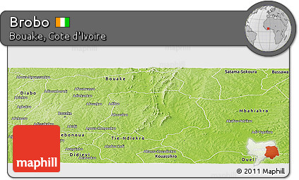 Physical Panoramic Map of Brobo