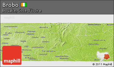 Physical Panoramic Map of Brobo