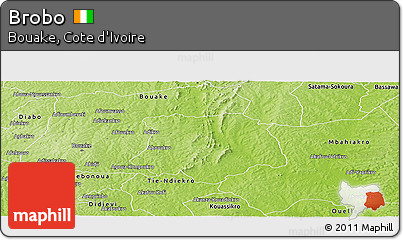 Physical Panoramic Map of Brobo