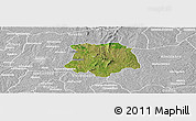 Satellite Panoramic Map of Brobo, lighten, desaturated