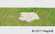 Shaded Relief Panoramic Map of Brobo, satellite outside