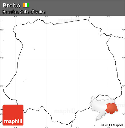 Blank Simple Map of Brobo, no labels