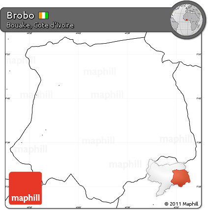 Blank Simple Map of Brobo, no labels