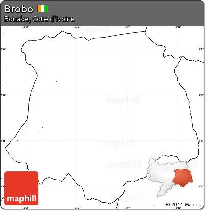 Blank Simple Map of Brobo, no labels
