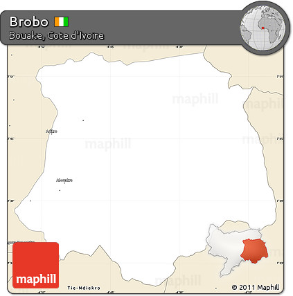 Classic Style Simple Map of Brobo