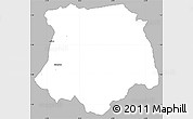 Gray Simple Map of Brobo, single color outside