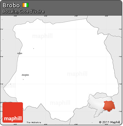 Silver Style Simple Map of Brobo