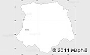 Silver Style Simple Map of Brobo, single color outside