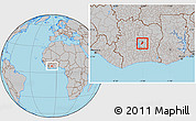 Gray Location Map of Djebonoua