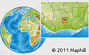 Physical Location Map of Bouake