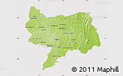 Physical Map of Bouake, cropped outside
