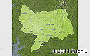 Physical Map of Bouake, darken