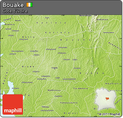 Physical Map of Bouake