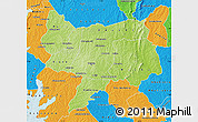 Physical Map of Bouake, political outside