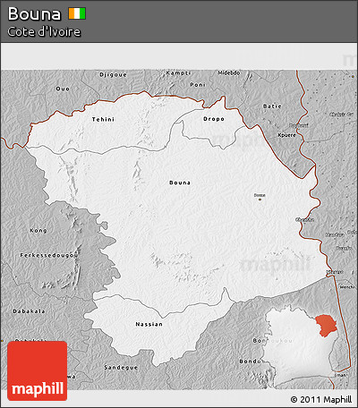 Gray 3D Map of Bouna