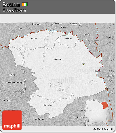 Gray 3D Map of Bouna