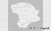 Gray 3D Map of Bouna, single color outside