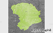 Physical 3D Map of Bouna, darken, desaturated