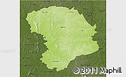 Physical 3D Map of Bouna, darken
