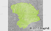 Physical 3D Map of Bouna, desaturated